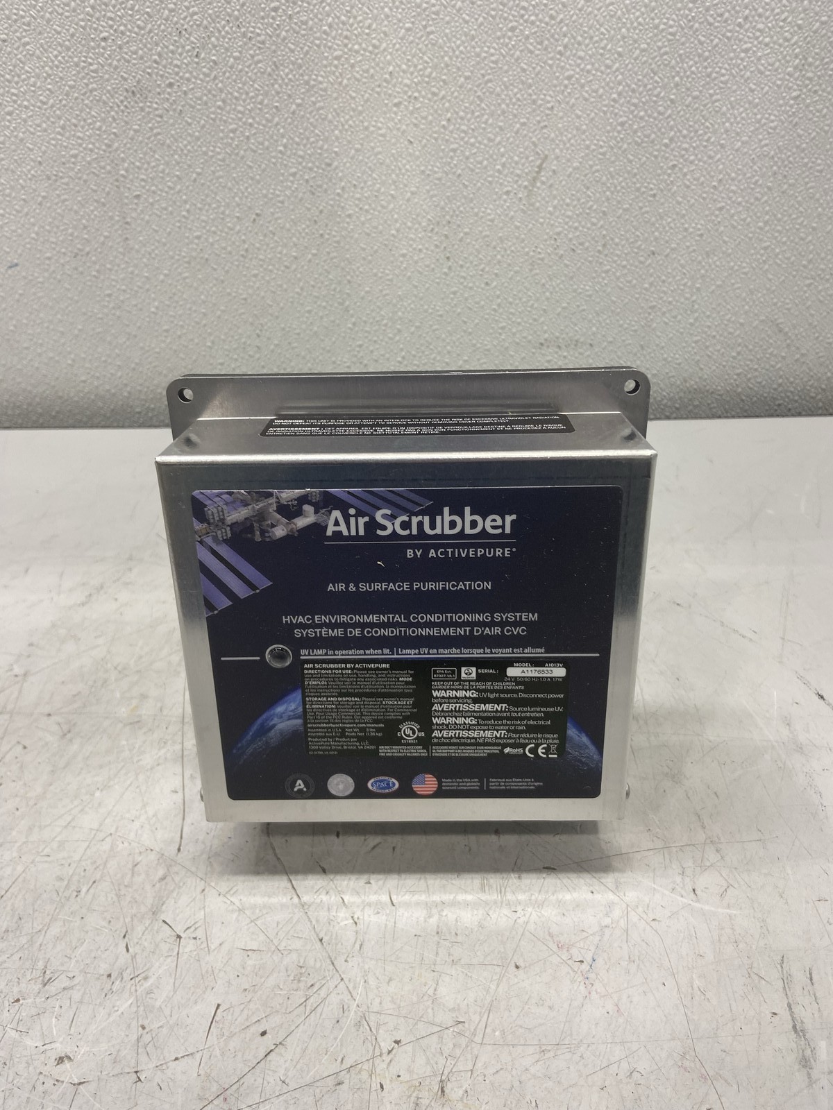 ActivePure Air Scrubber Ozone Free Germicidal Ultraviolet Light Duct 9960052