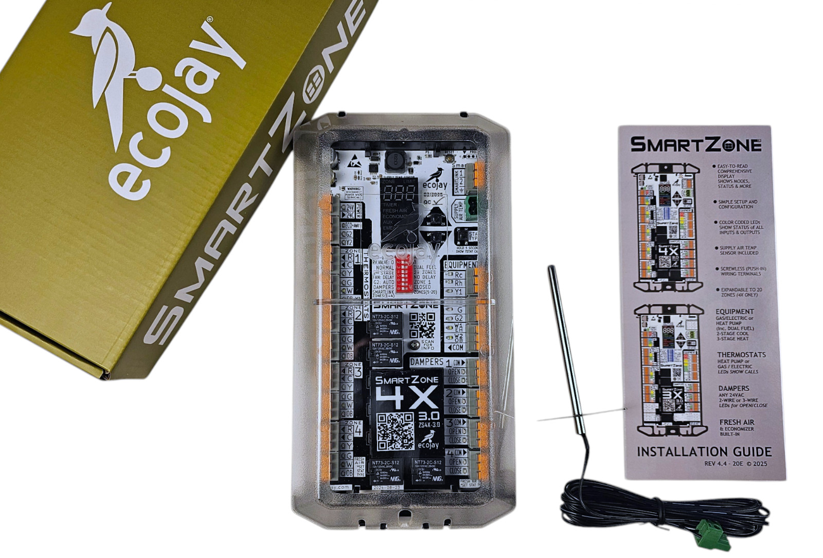SmartZone-4X Control :4 zone controller KIT w/Temp sensor – Universal Replac..