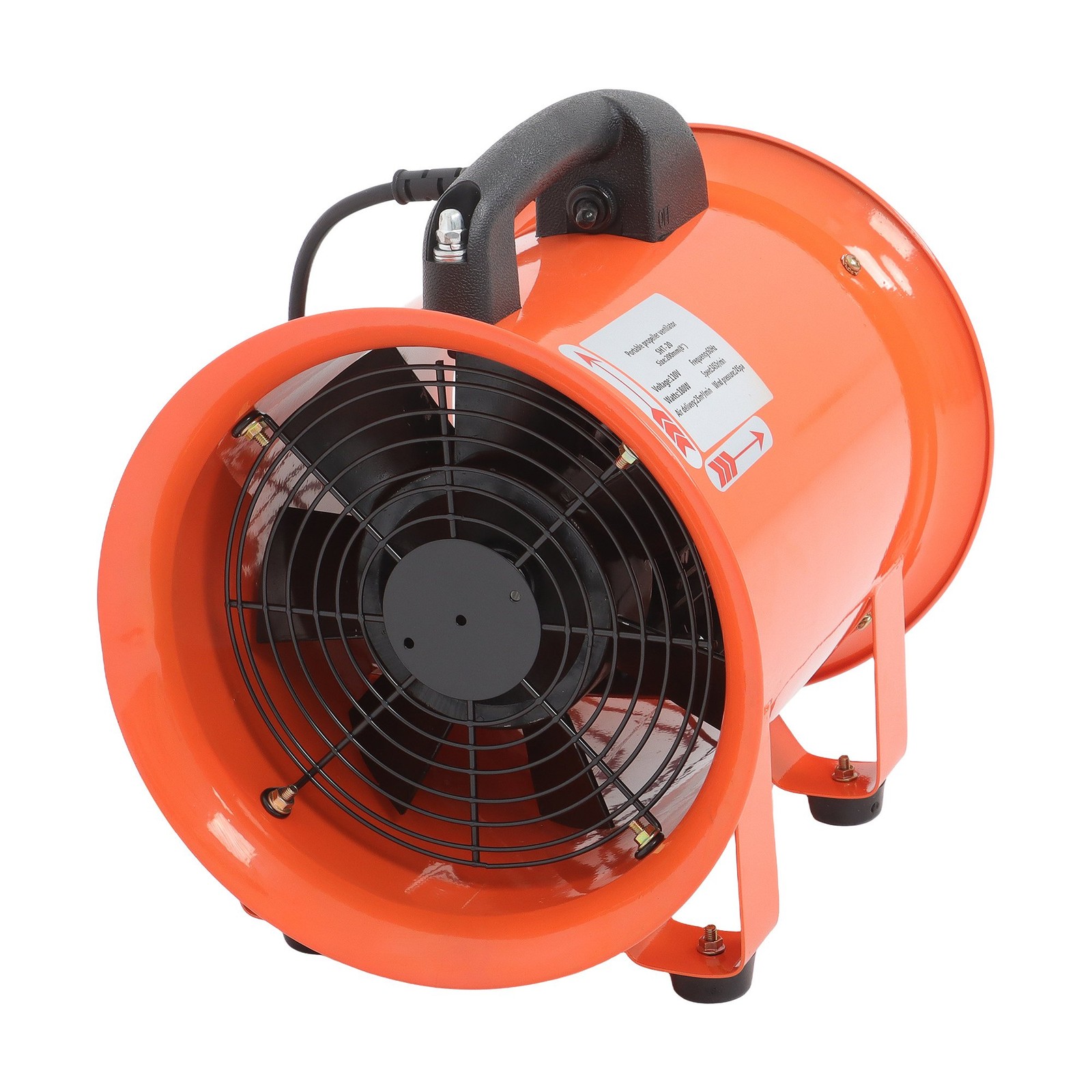 8 Inch Industrial Portable Blower Fan 16.4ft Duct Hose 180W 900CFM 3450RPM