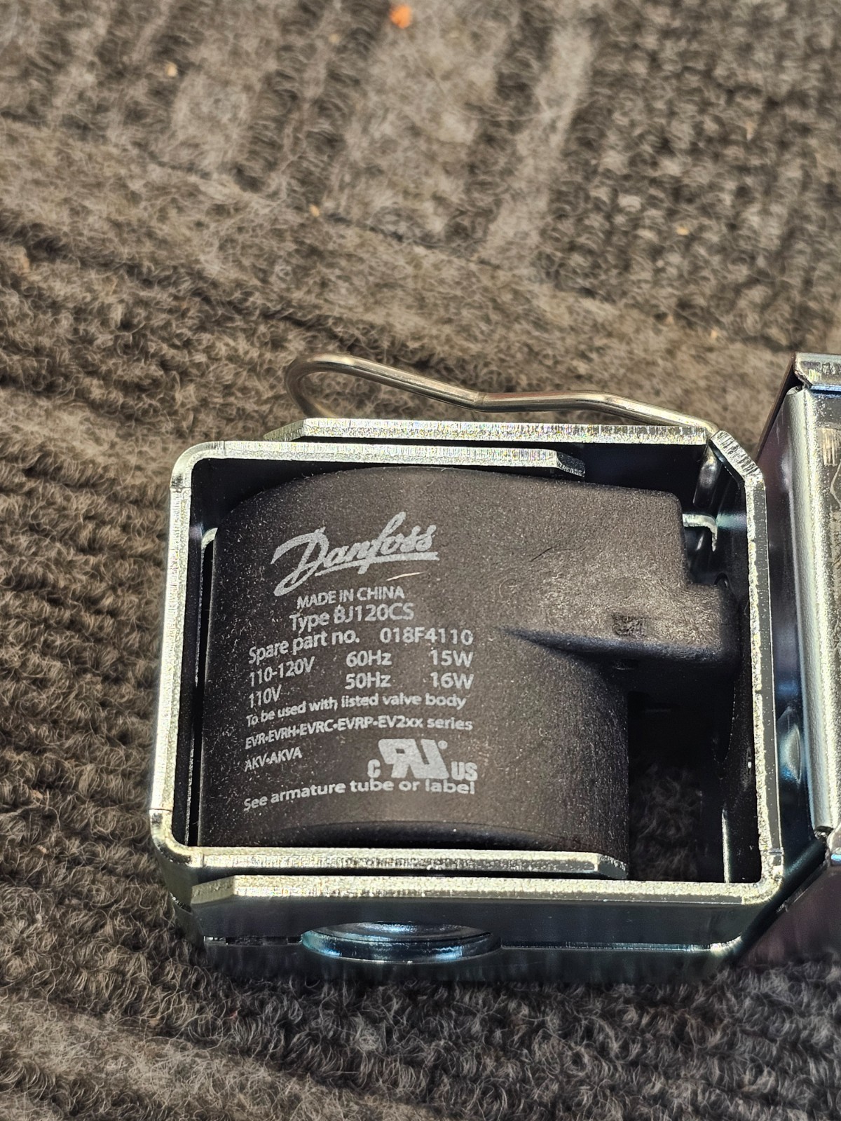 DANFOSS 018F4110: Encapsulated Solenoid Coil Type BJ120CS – 110V AC, 16W at 50Hz