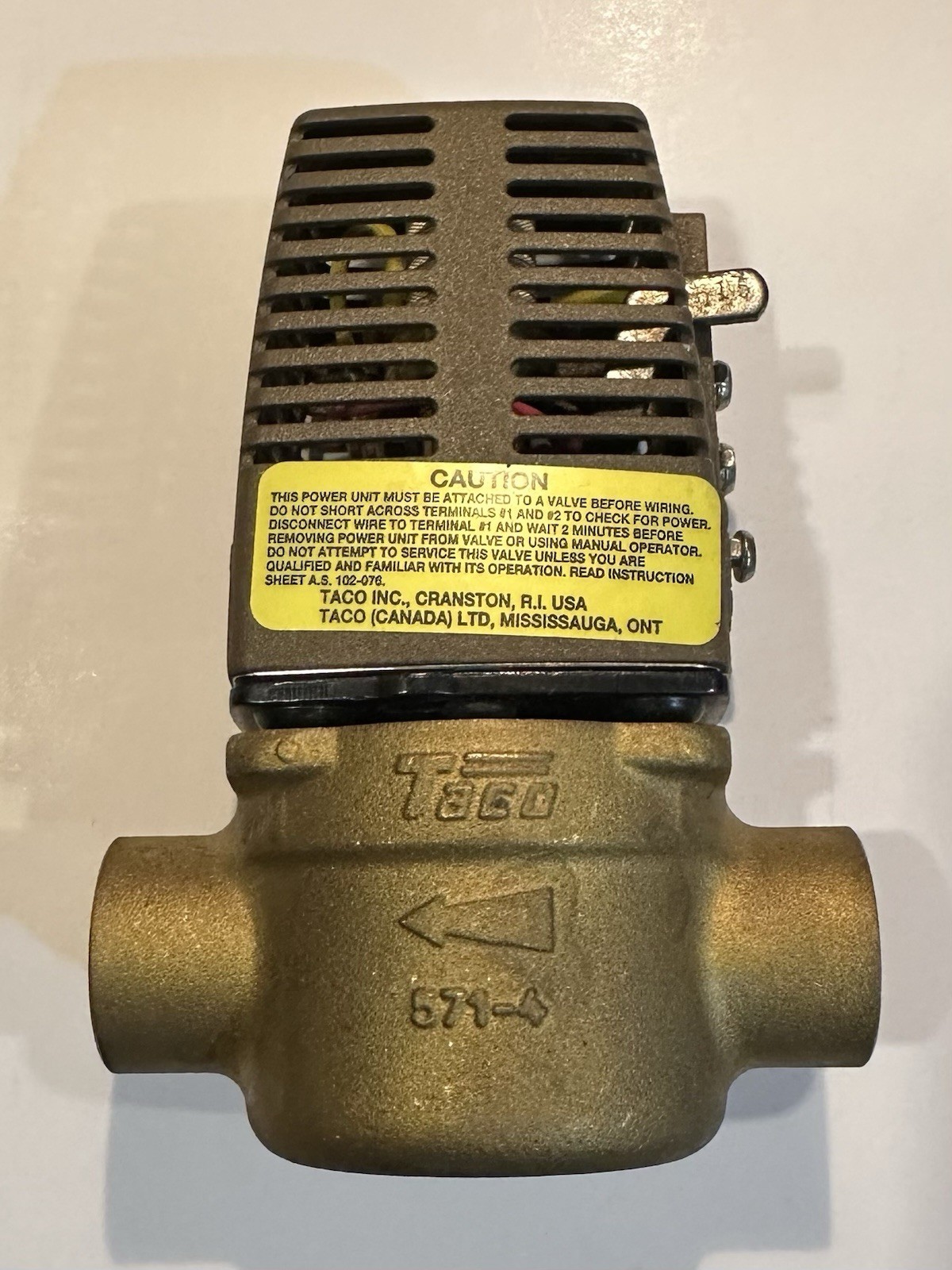 Taco Gold Series 2 Way Zone Valve Brass 571-2 3/4 Sweat 24V New Old Stock