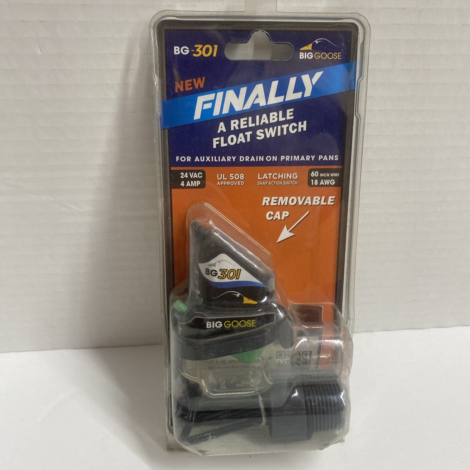 Big Goose BG-301 Float Switch 24VAC 4A UL 508 Latching Snap Action 60in Wire A2