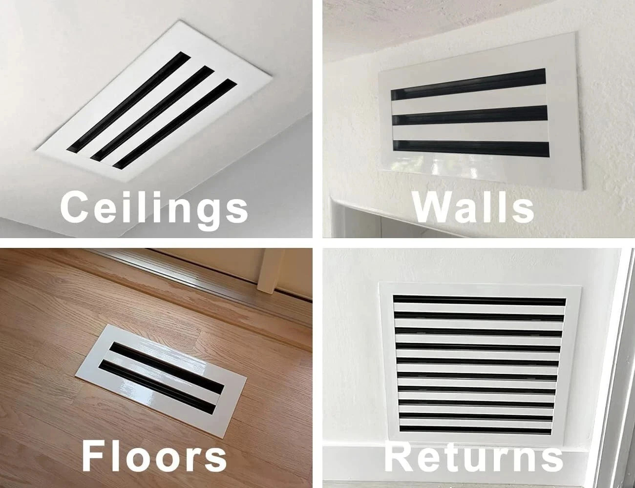 16×12 Black Aluminum AC Vent Cover Ceiling Wall Floor