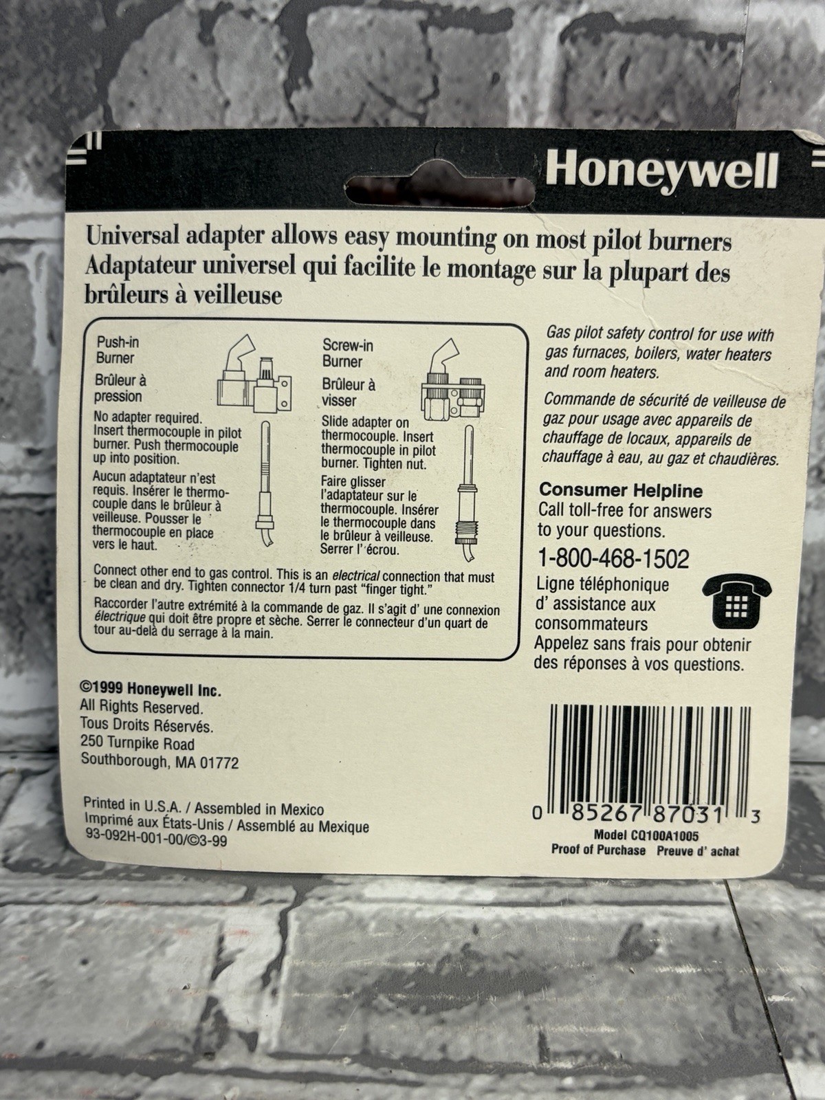 Honeywell Model CQ100A 1005 Universal Thermocouple 36″ Gas Water Heater Furnace