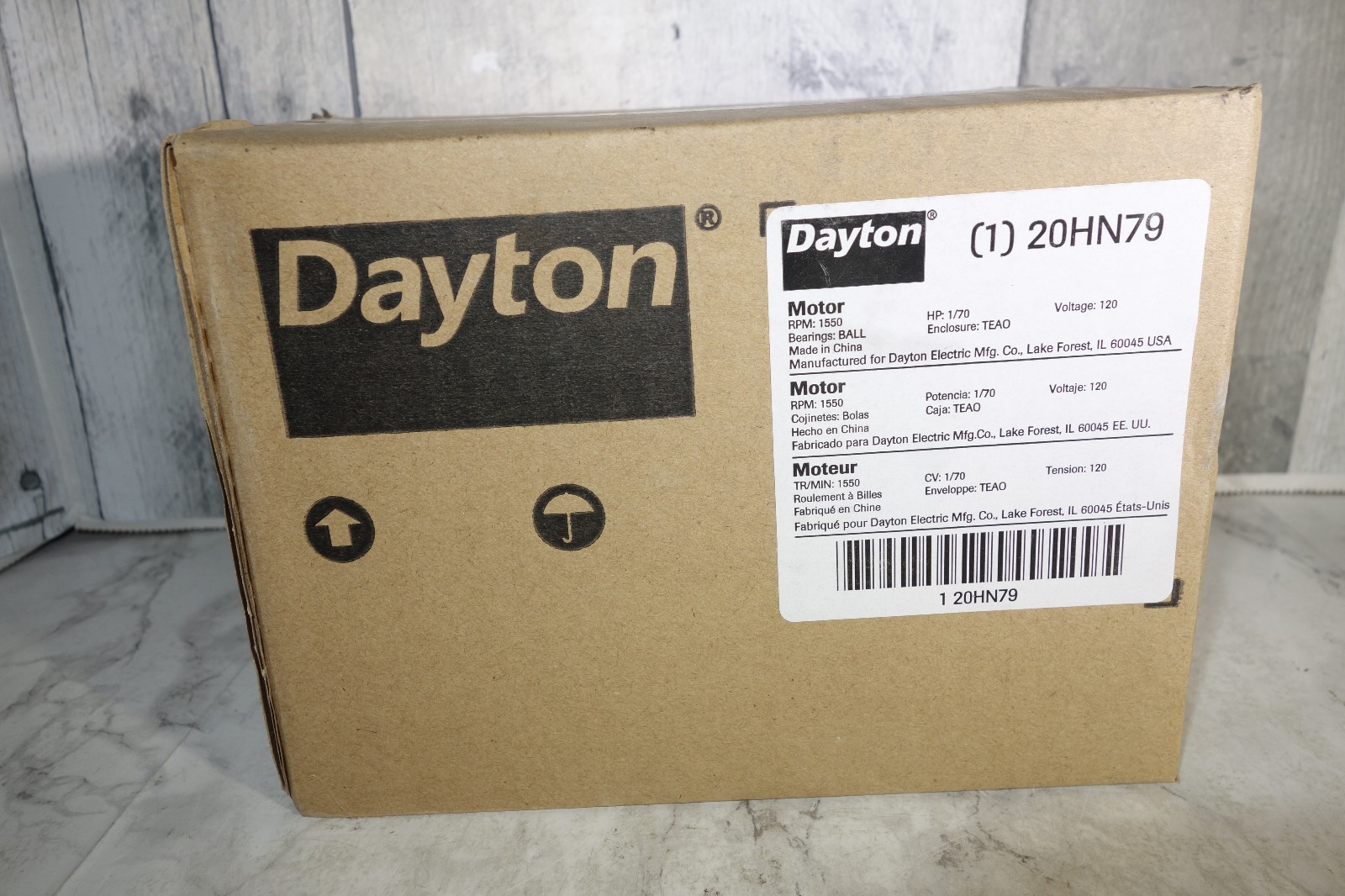 Dayton HVAC 20HN79 Electric Motor 1/70 HP 1550 RPM 120V