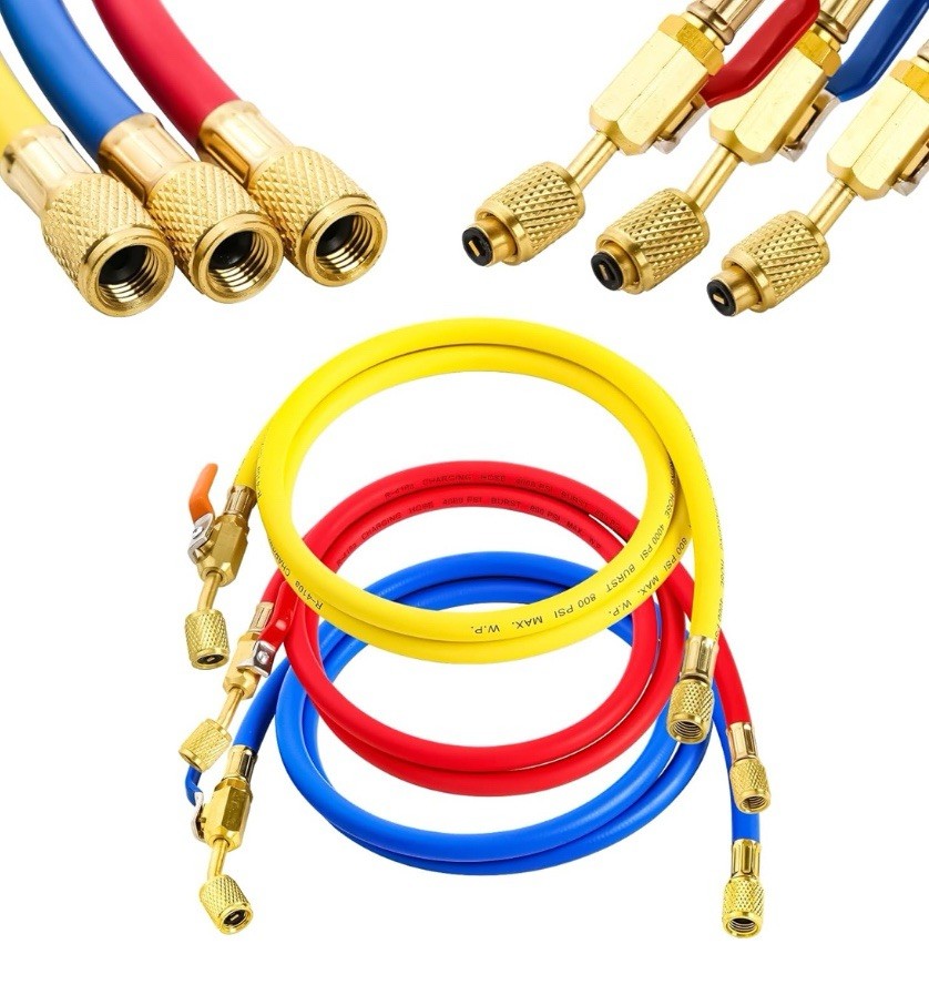 29986 Plus II 1/4″ Charging Hose Set 72″ with Compact Ball Valve