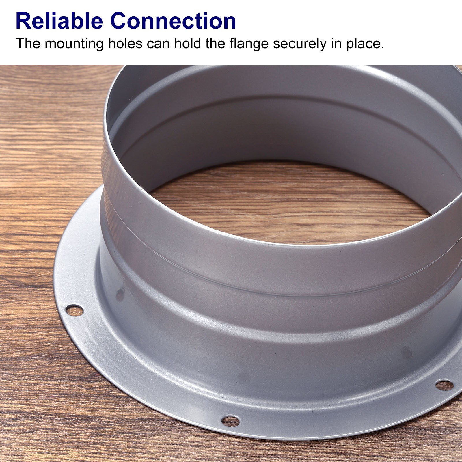 4 PCS 4 Inch Galvanized Iron Duct Connector Flange Grey Metal Straight Pipe