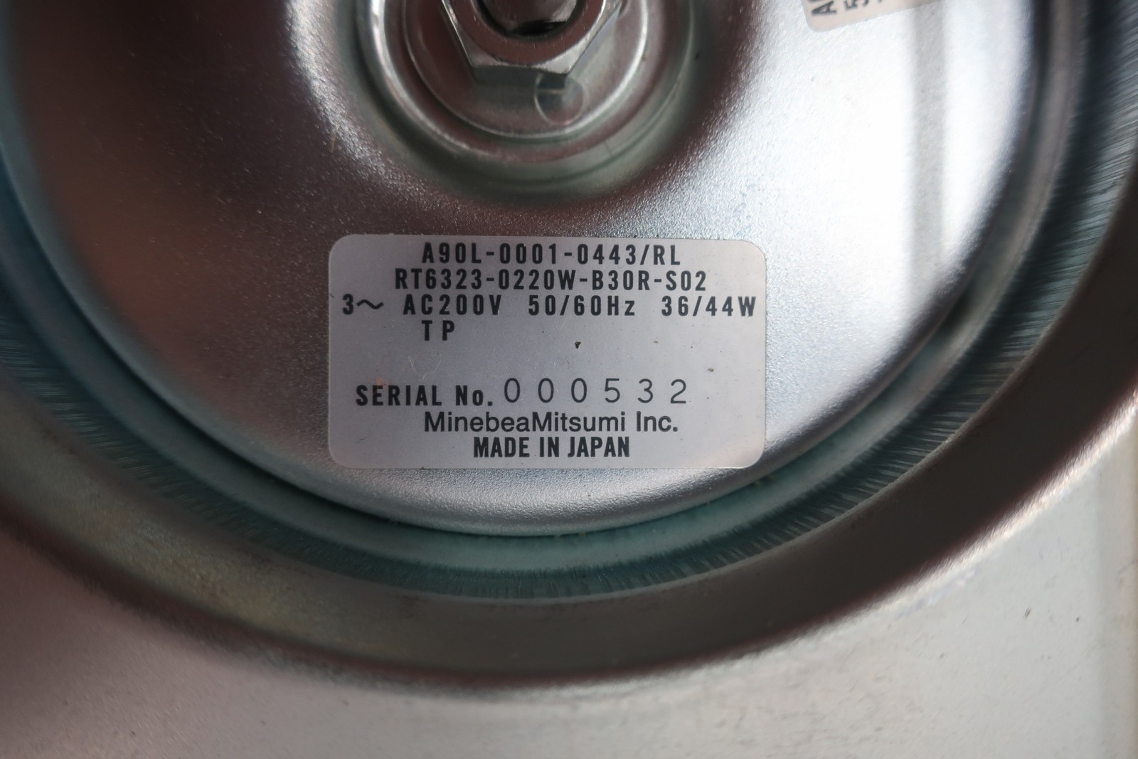 Minebea A90L-0001-0443/RL Spindle Motor Fan 200v-ac 36/44w