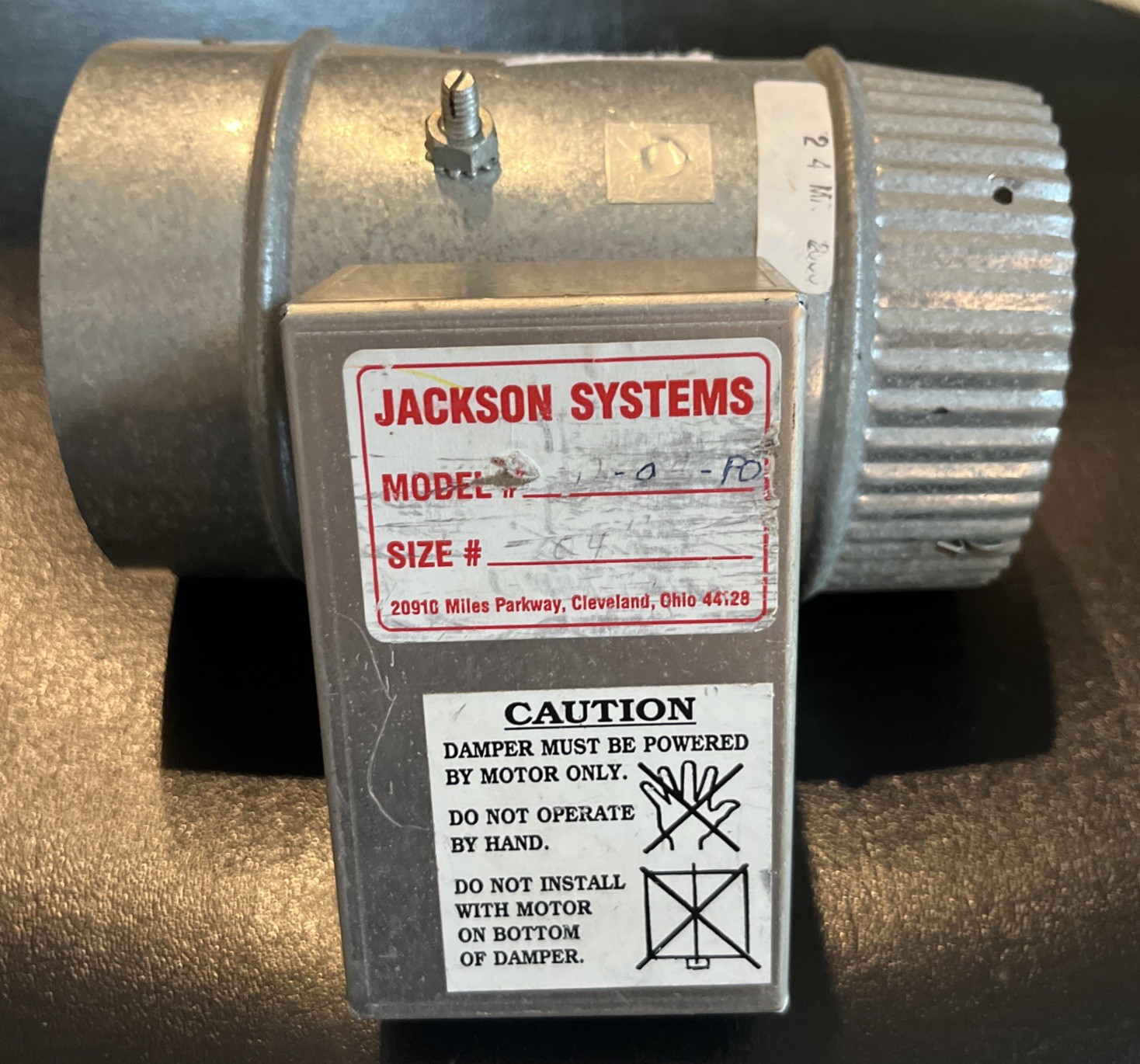 Jackson Systems 4 Inch Round Damper Valve with Synchron Actuator Made USA