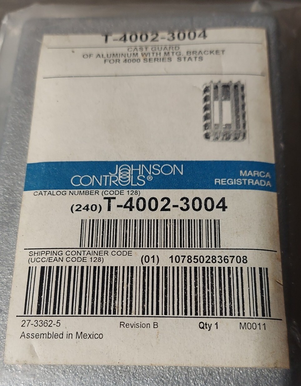 Johnson Controls T-4002-3004 CAST GUARD Aluminum w/MTG Bracket for 4000 Series
