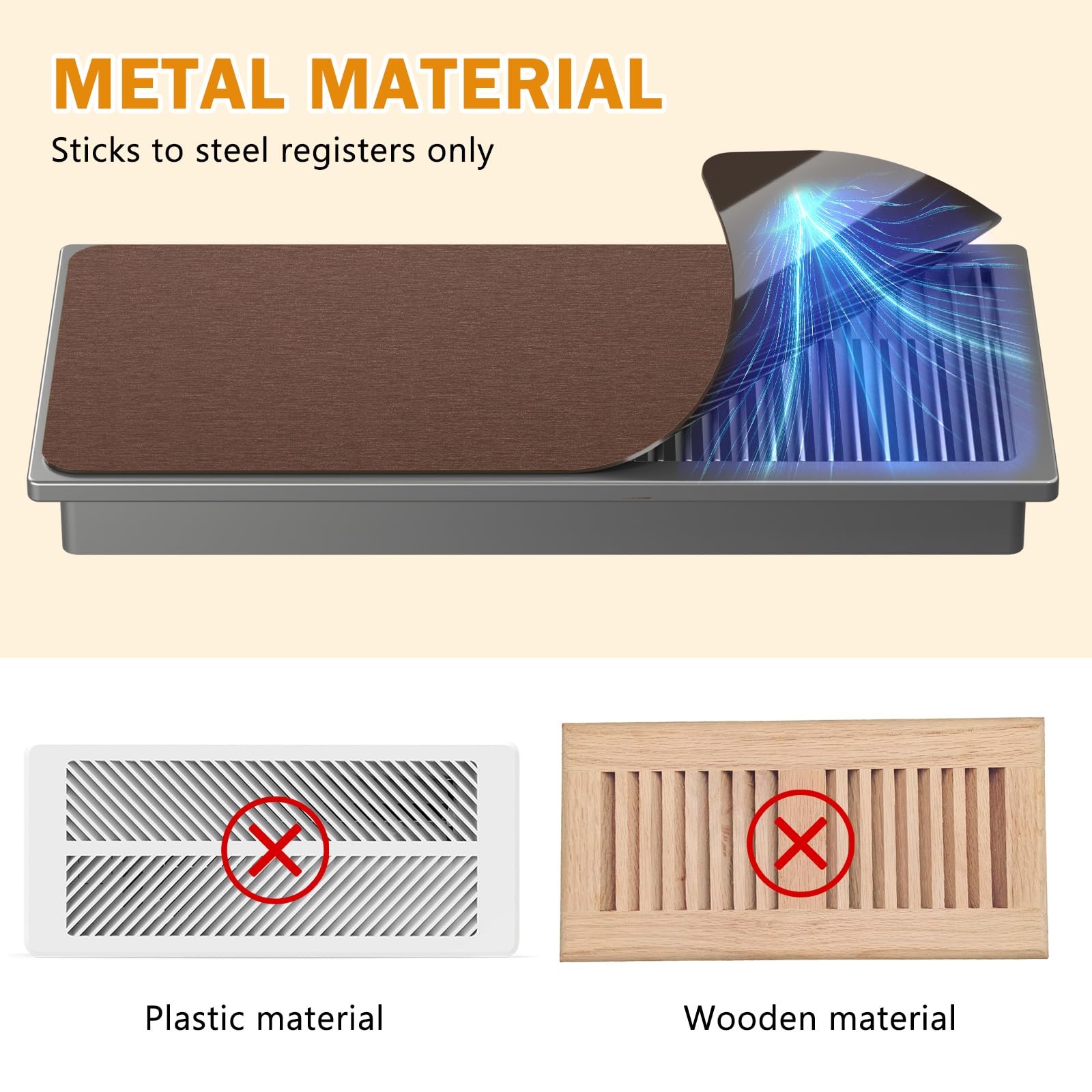 2 Pack Magnetic Vent Covers for Home 5.5″ x 12″ 2 Pack-Bronze, Bronze