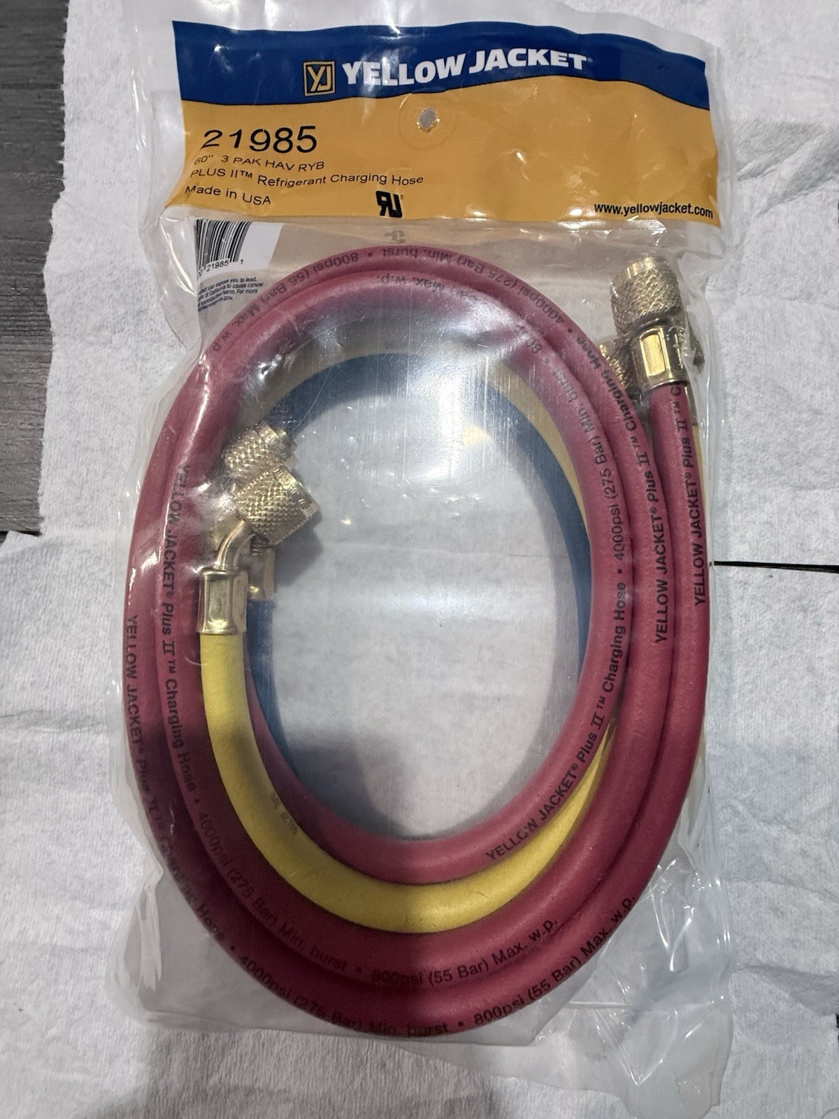Yellow Jacket TitanMax Digital Manifold Plus II Hose Set Brass 60in 800psi