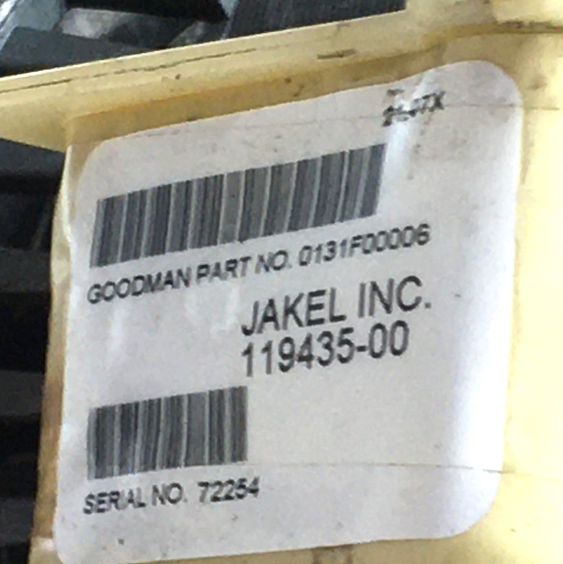 Jakel 119435-00 J238-112-11258 Inducer Motor 115V 0131F00006 3000 RPM used MG308
