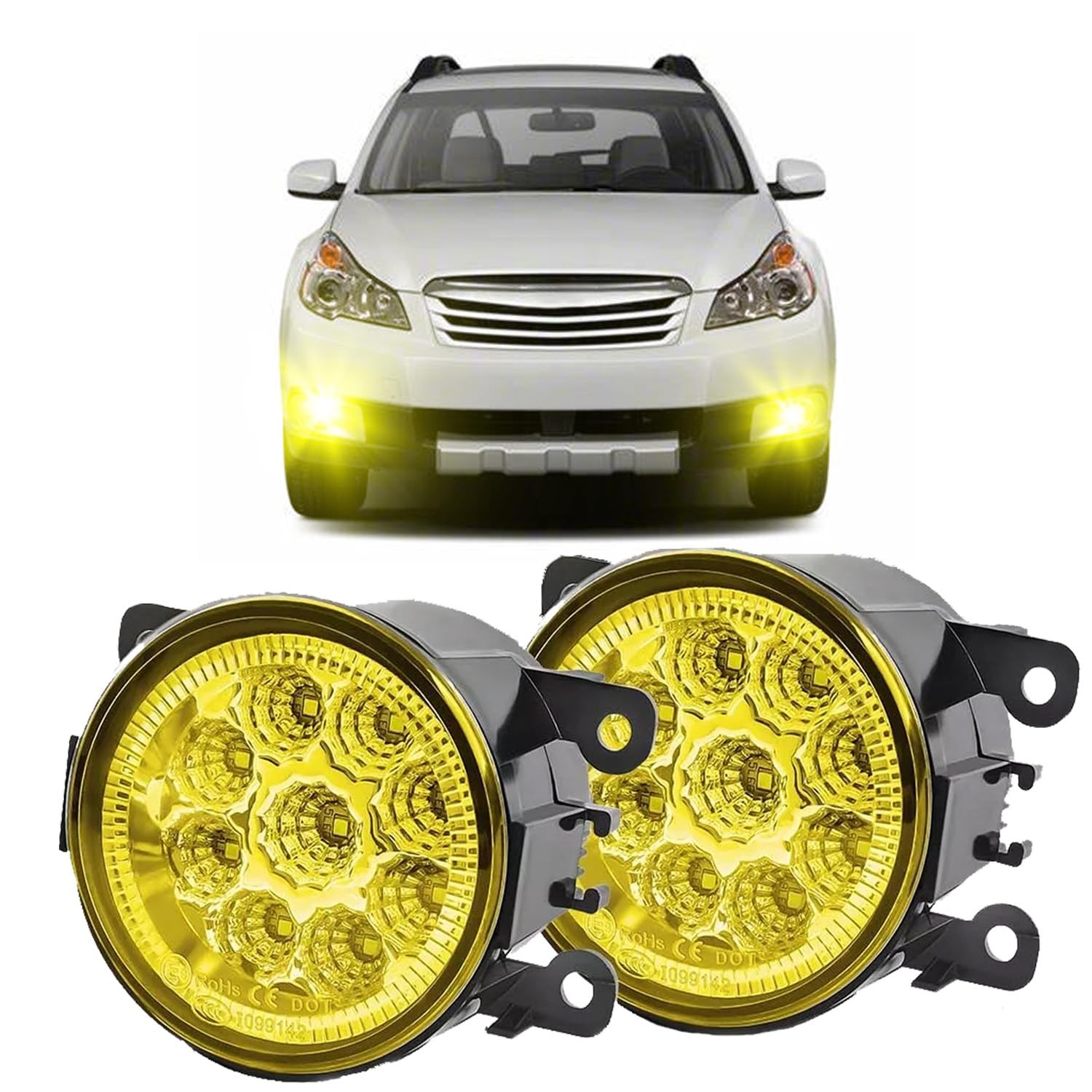Fog Lights 3.5 OEM 19606300 For SUBARU LEGACY 2013-2014 H11 Golden Yellow 2-Pack