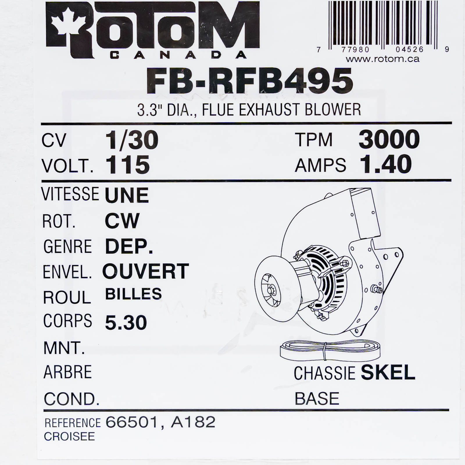 RFB495 Furnace Draft Inducer Motor for Lennox 101202-01 102359-01 Fasco A200