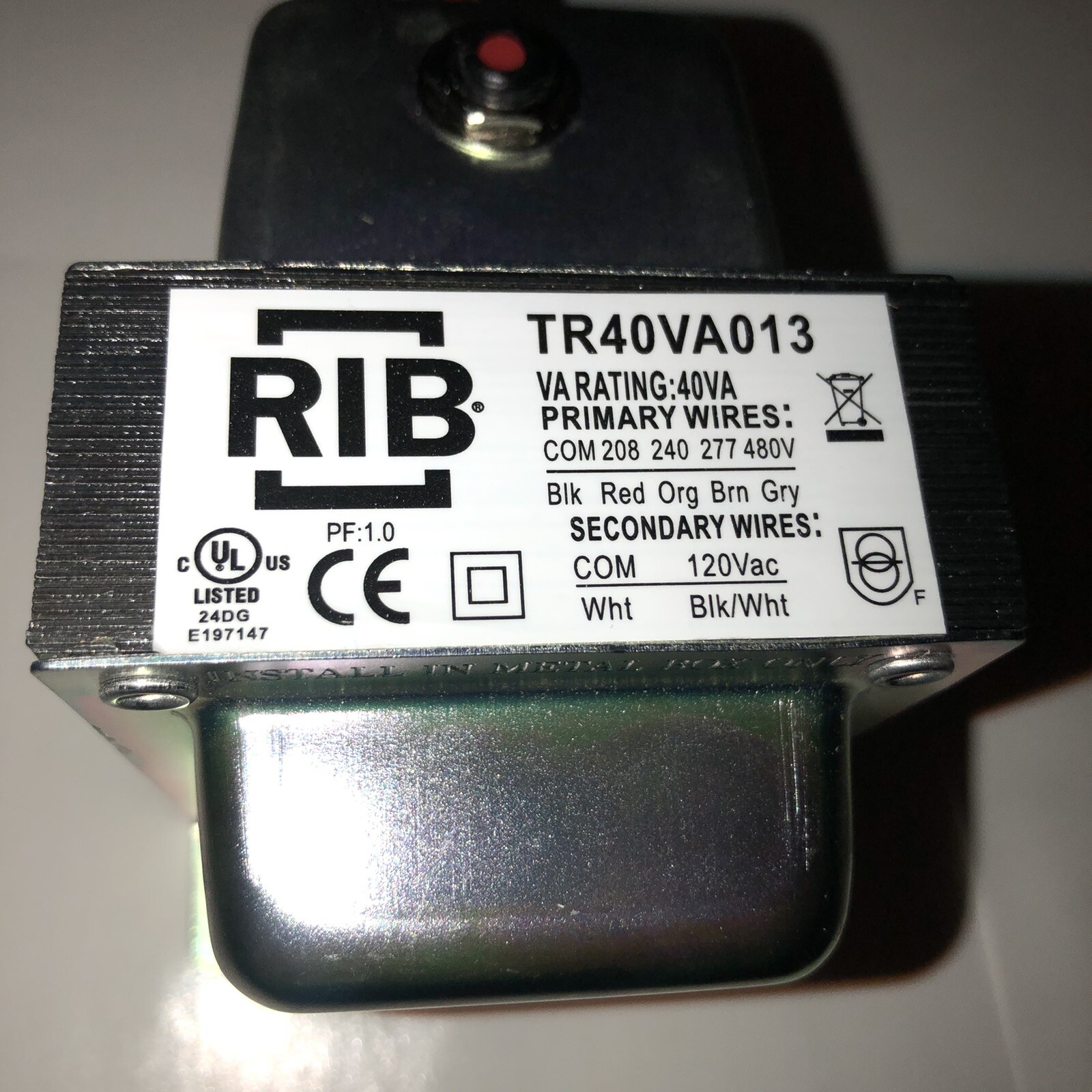 RIB TR40VA013 Transformer 40 VA 120 Vac