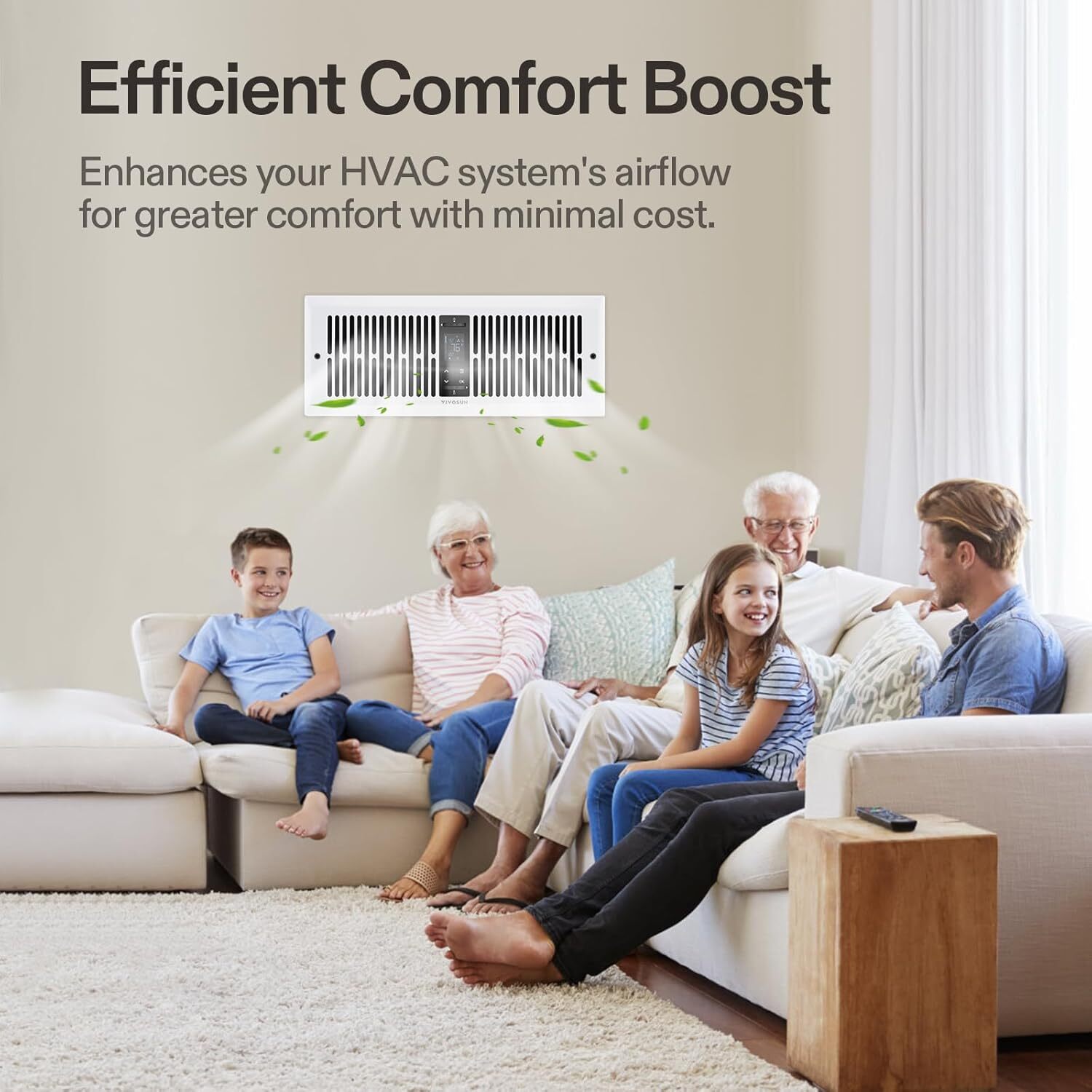 VIVOSUN 2PCS 4″x12″ Smart Quiet Register Fan Air Conditioner Cooling Air Booster