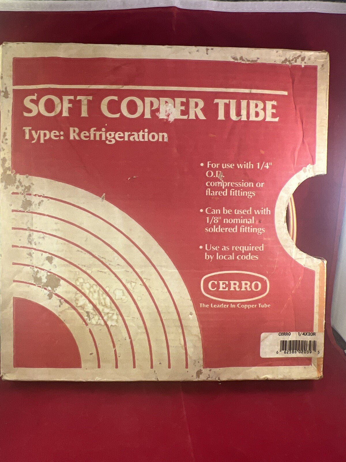 CERRO USA – 1/4 REFER 10FT- SOFT COPPER REFRIGERATION TUBE (USED)