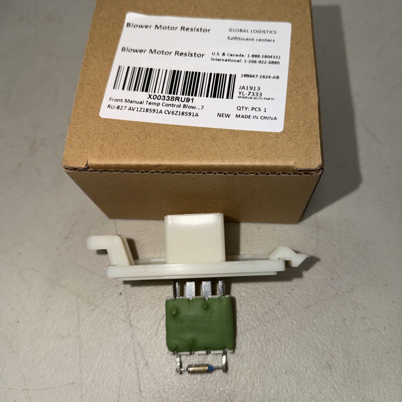 Front Manual Temp Control Blower Motor Resistor Fits 13-15 Escape Fiesta / 14-15