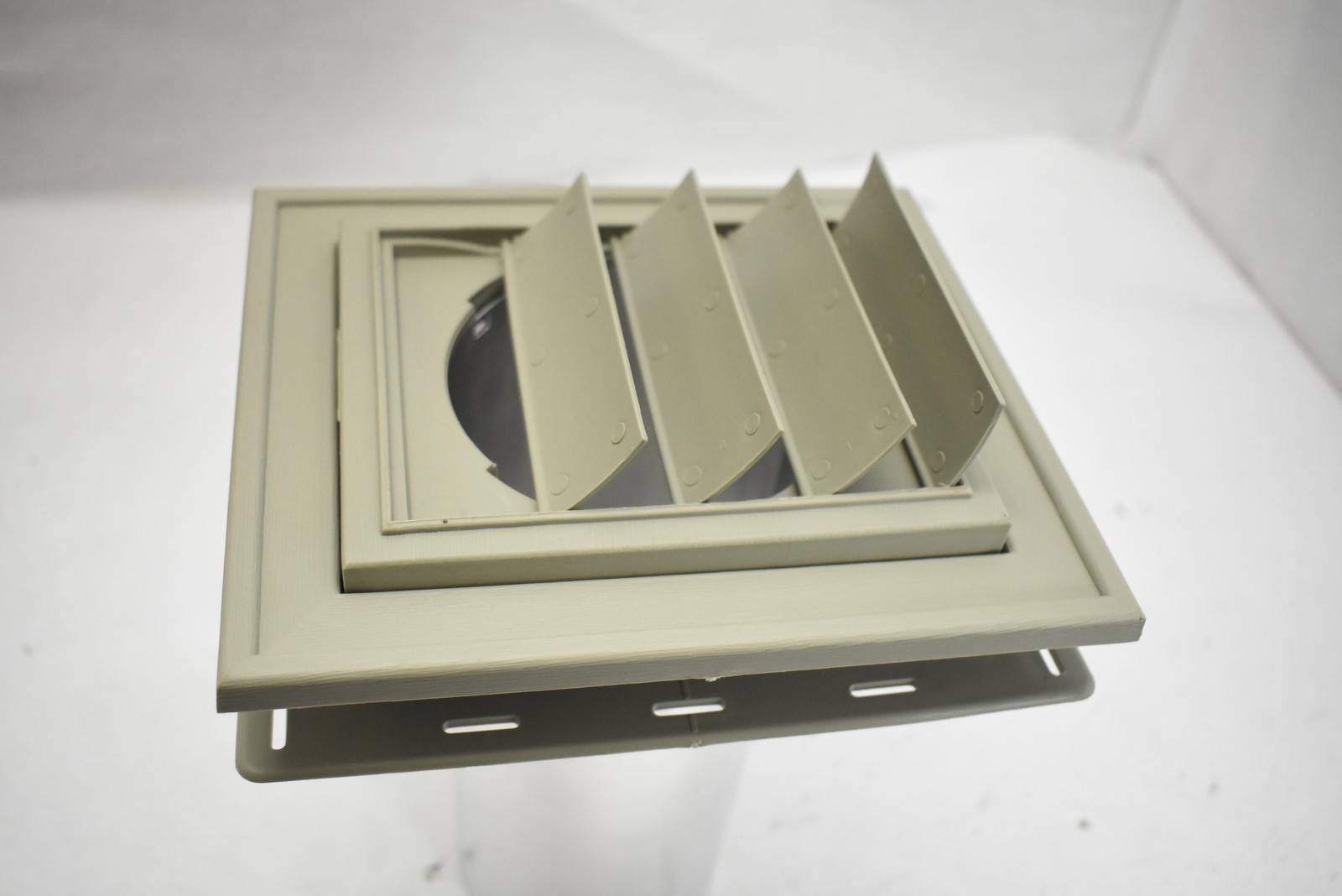 Square Exhaust Vent Beige Aluminum Plastic Louvered Wall Ceiling M00030802200