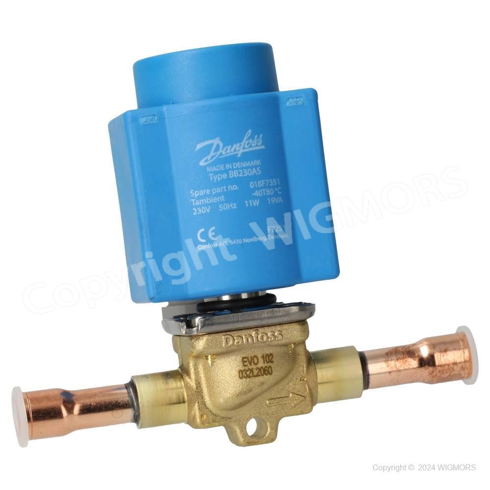 Valve Danfoss EVO 102 with coil 230V 50Hz IP65 (EVR 6 solder 10 mm) 032L2060