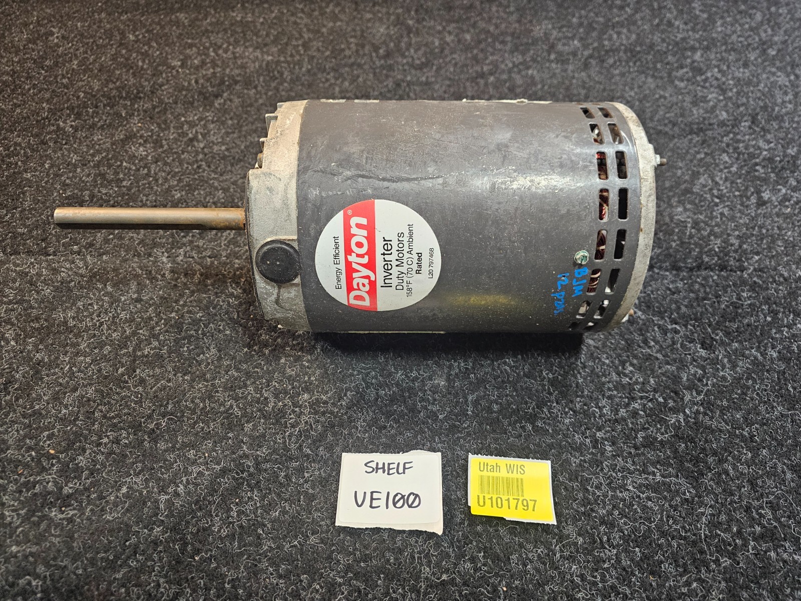 Dayton 24PR72 Condenser Fan Motor, 1 HP, 1140 rpm, 60 Hz 1 Speed, T-Stat 3 Phase