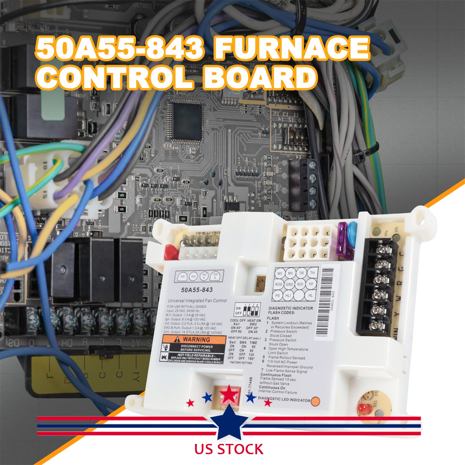 Integrated Furnace Control Board 50A55-843 For White Rodgers Lennox