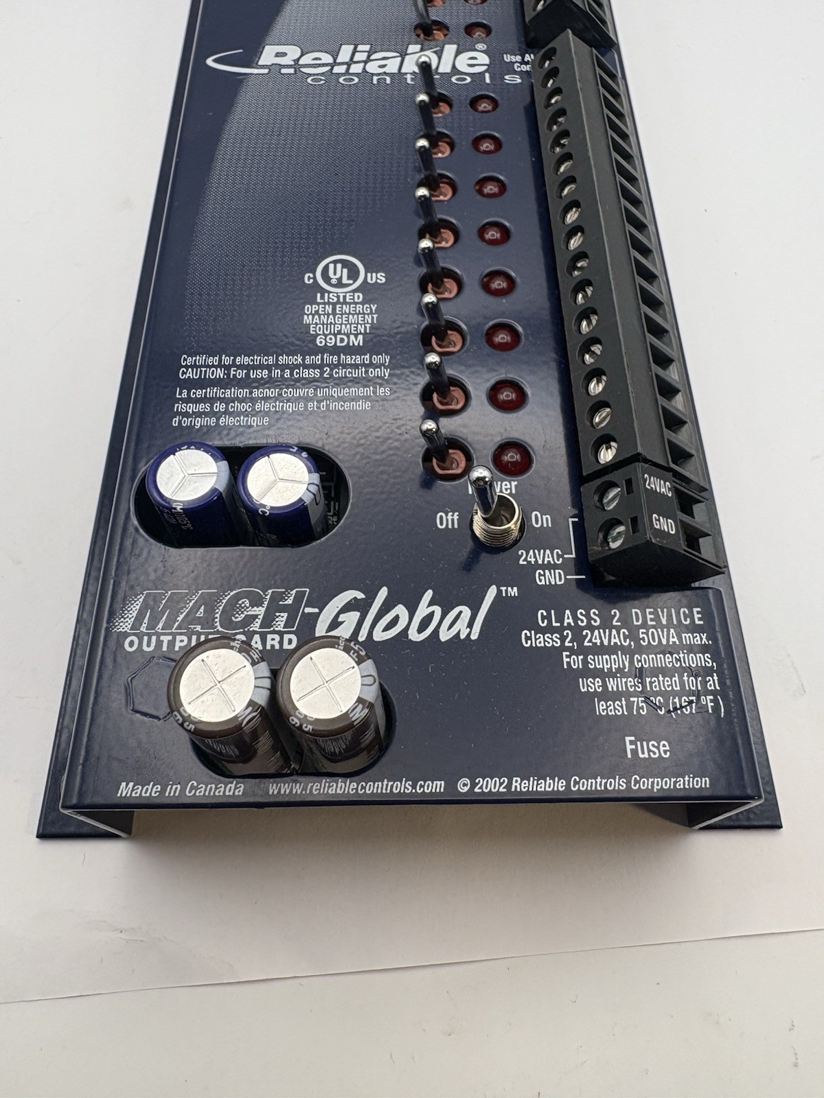 Reliable Controls Mach Global Output Board SWITCH CARD MACH-GLOBAL MGX-O