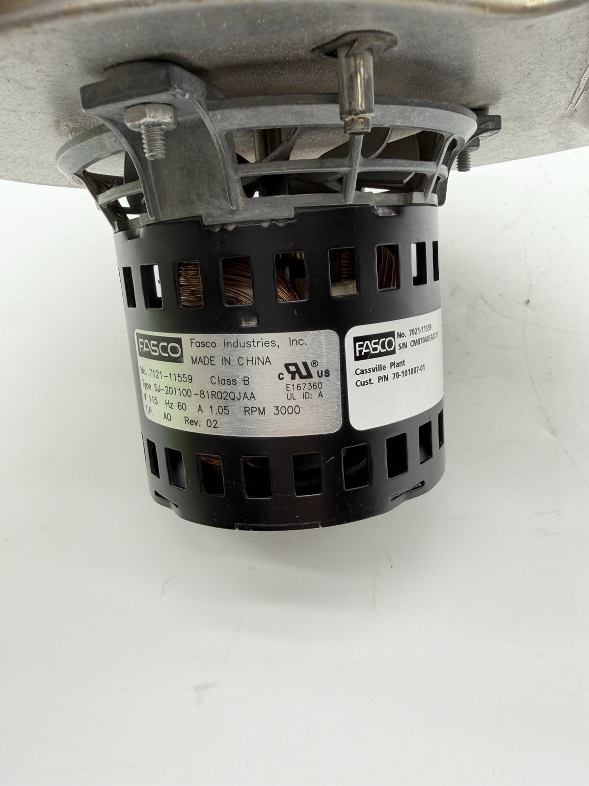 Rheem Ruud 70-101087-01 Fasco 7021-11559 Furnace Draft Inducer used, tested
