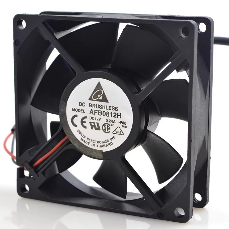 1PCS Delta AFB0812H 8025 12V 0.24A 8CM 2-Wire Dual Ball Bearing Cooling Fan
