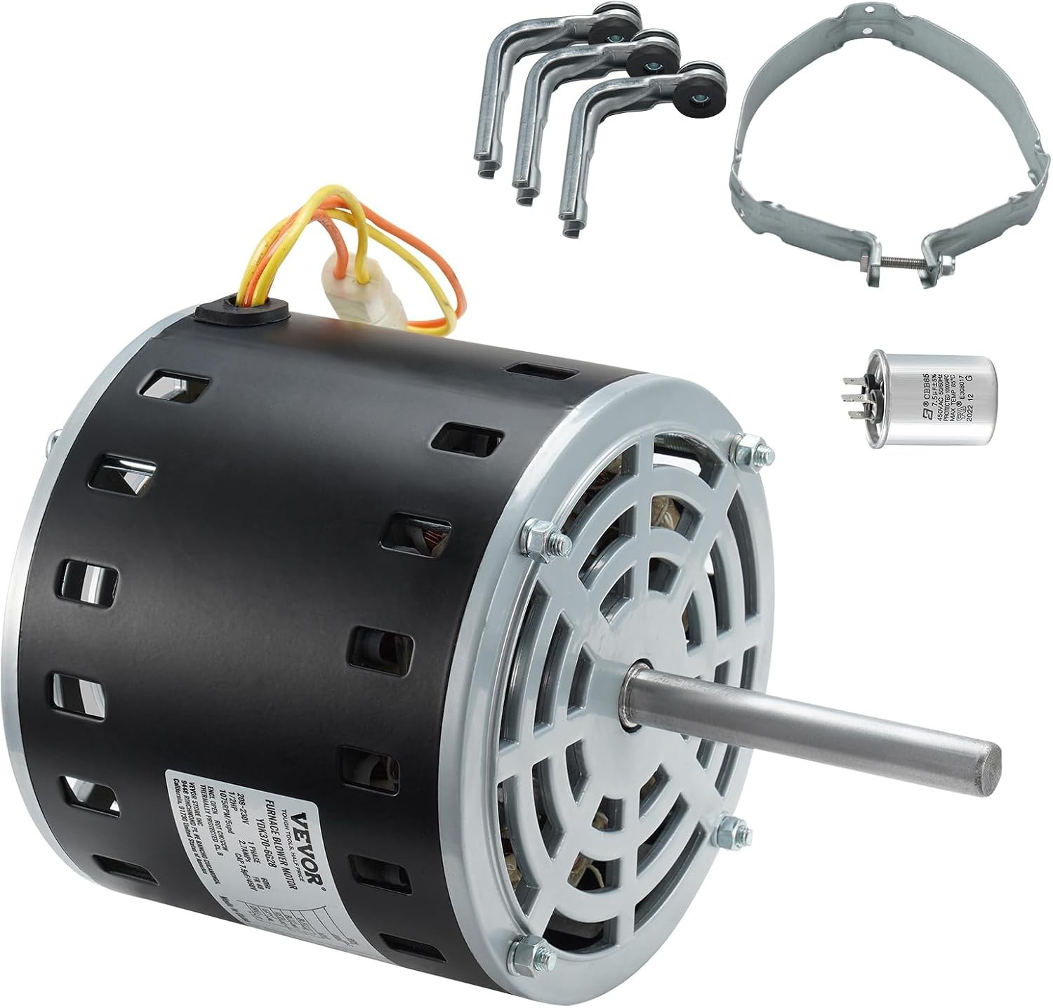VEVOR 1/2 HP Furnace Blower Motor 1075 RPM 5-Speed 208/230V 48 Frame Open Box