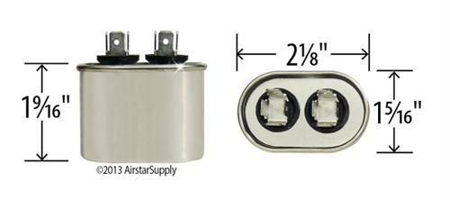 4 MFD x 370 / 440 VAC Oval Run Capacitor AmRad USA2028 – Made in the USA