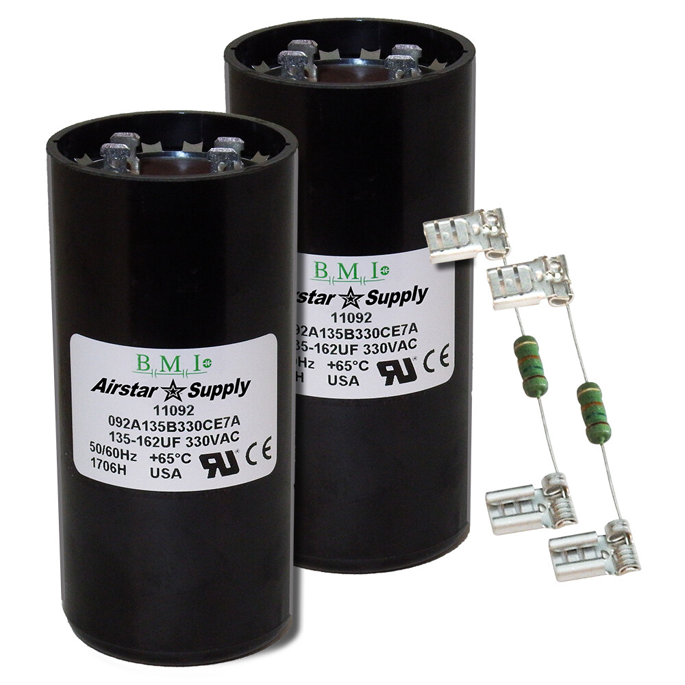 (2) PACK , 135-162 UF MFD HVAC Motor Start Capacitors 330 VAC VOLT w/ Resistors