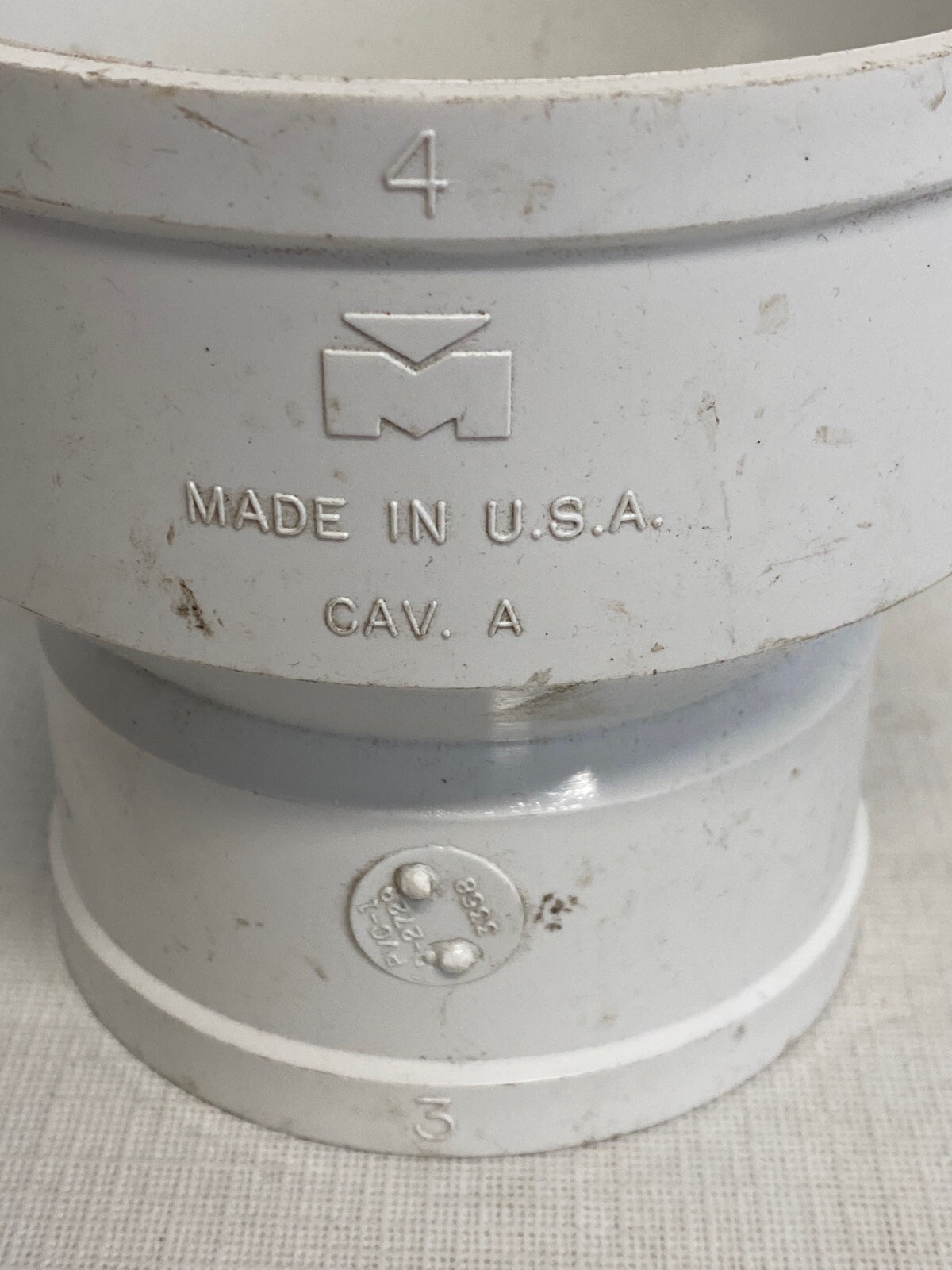 NOS PVC 4” to 3” Concentric Reducing Coupling Adapter Schedule-40 CAV. A