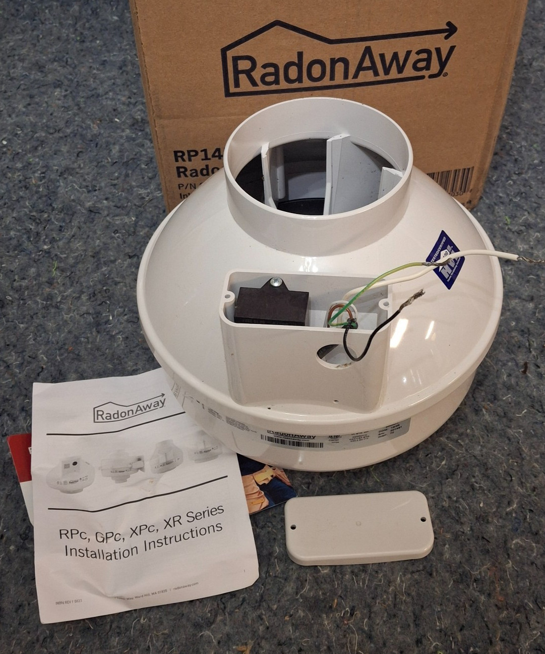 RadonAway RP145C Radon Fan 4.5″ OD 23030-1 White 120V 150CFM *READ*