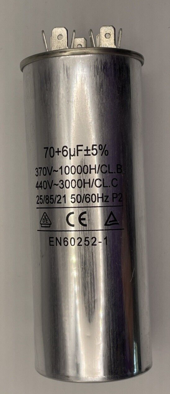 Dual run/start capacitor for HVAC units 70MFD/6MFD Direct replacement 70/5MFD