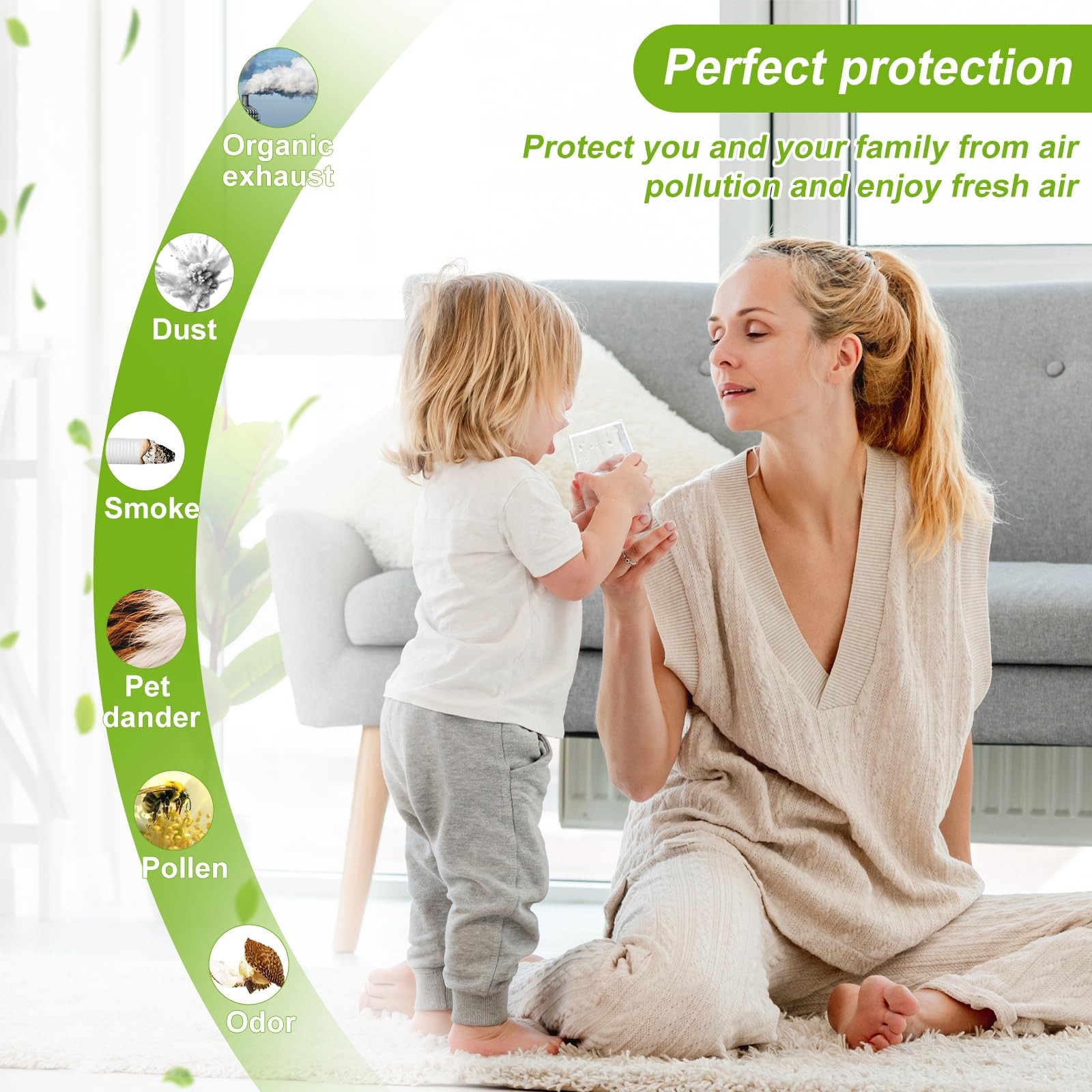HEPA Filter Activated Carbon Pre-Filter Set for 3000 Air Purifier Replacement
