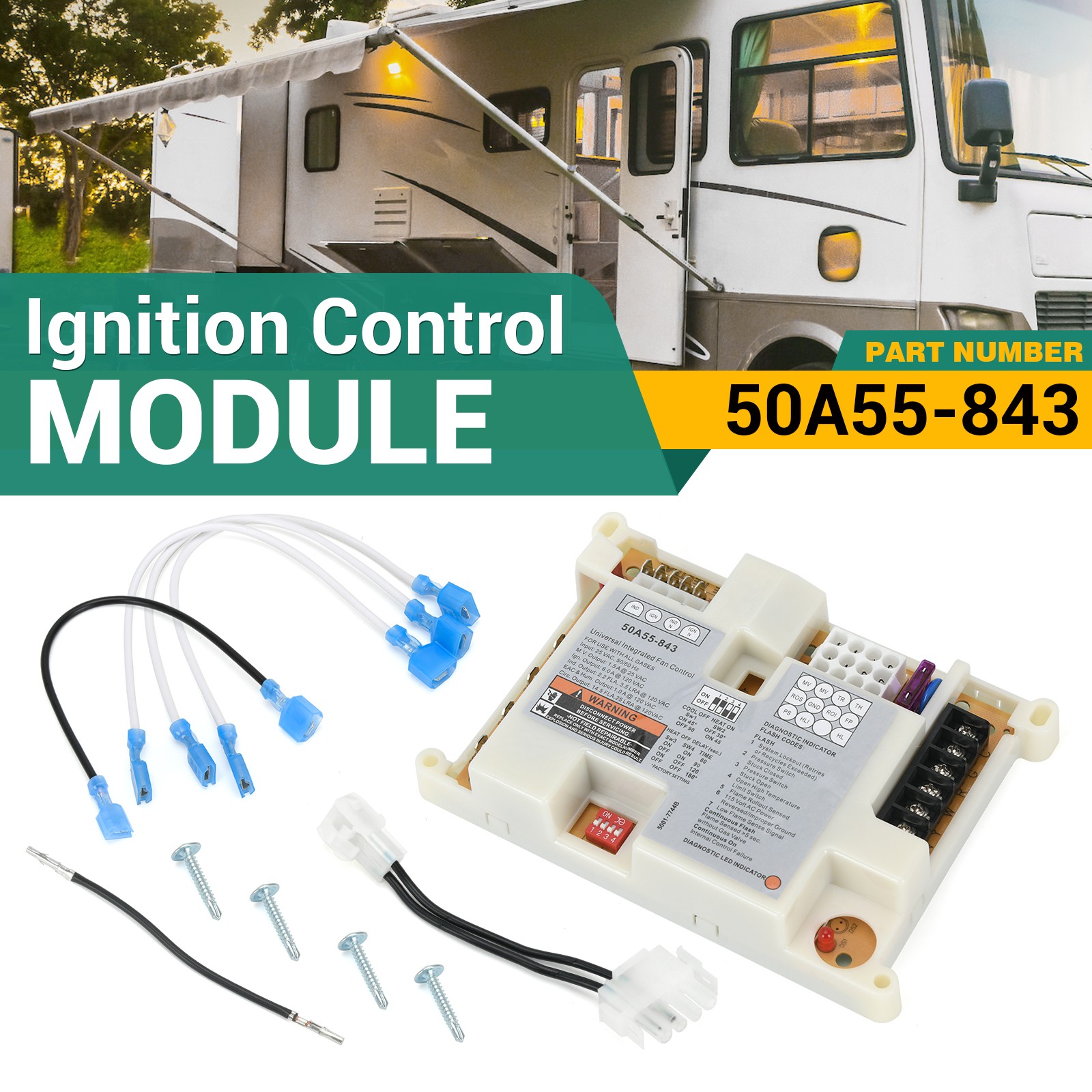 Universal Integrated Furnace Control Board 50A55-843 Ignition Control Module