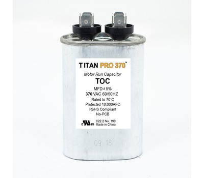 Packard TOC15 15 mF 370V Oval Motor Run Capacitor