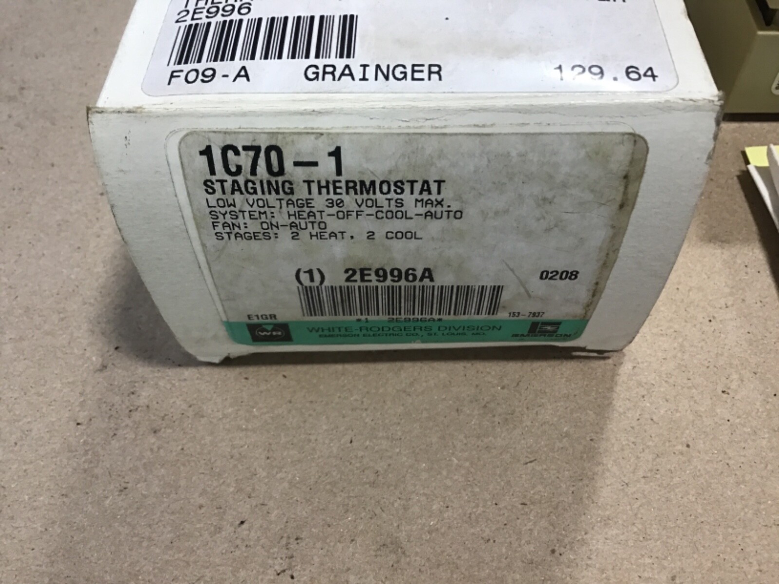 White-Rodgers Multi Stage Thermostat 1C70-1 30V Low Voltage New A33