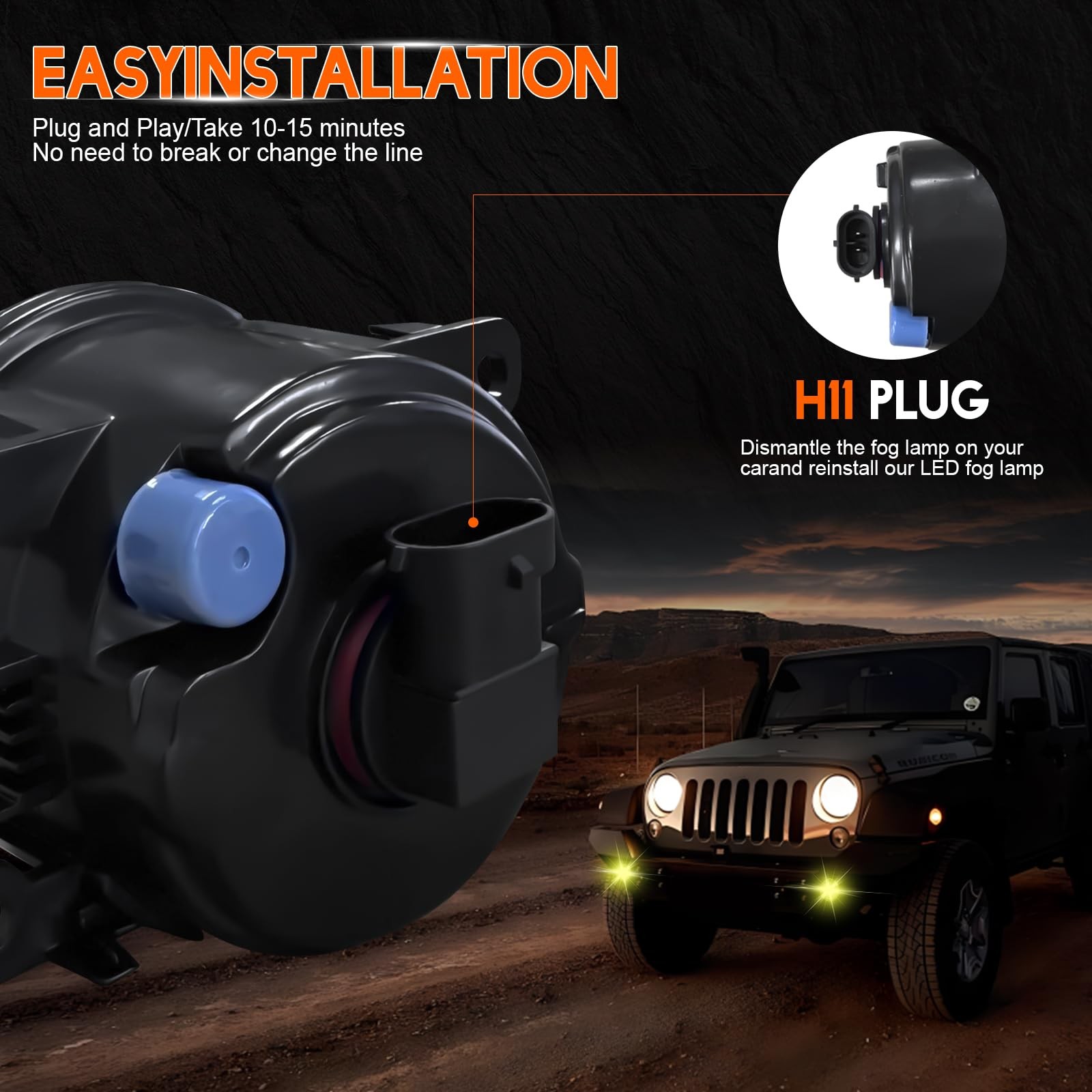 Fog Lights 3.5 OEM 19606300 For SUBARU LEGACY 2013-2014 H11 Golden Yellow 2-Pack