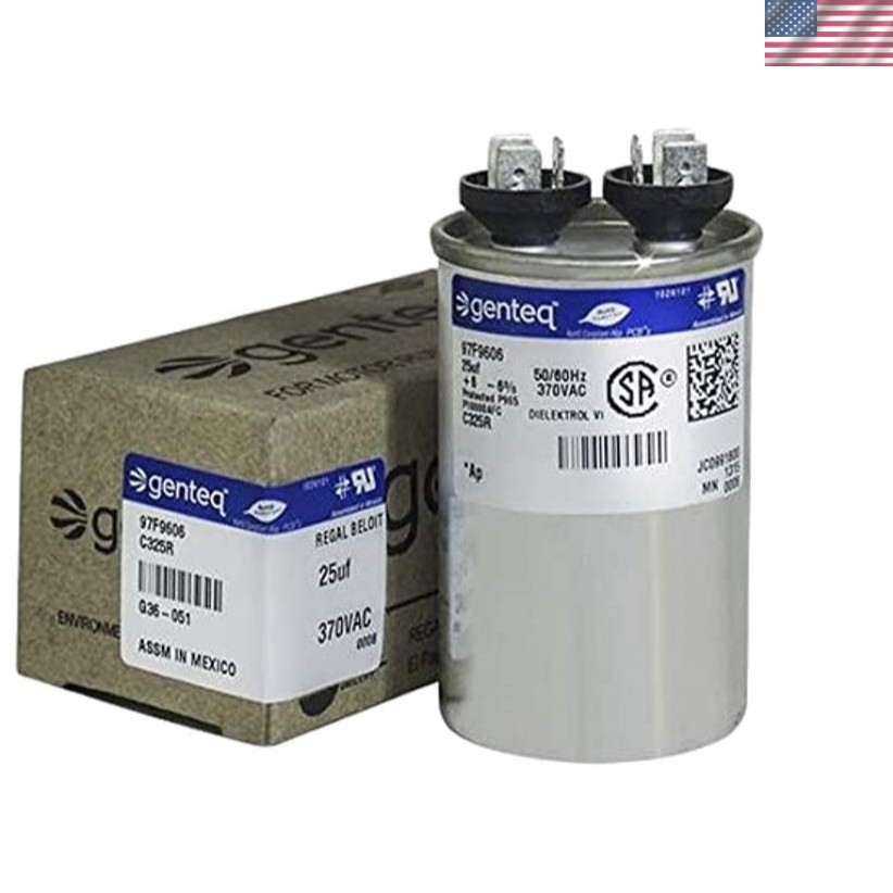 Capcom 25 UF MFD X 370 Vac GE Industrial Replacement Capacitor Round, 97F9606