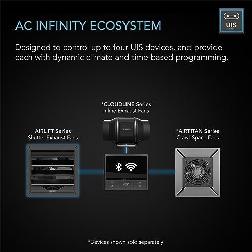 AC Infinity AIRLIFT T12, Shutter Exhaust Fan 12″ with WiFi Temperature Humidi…