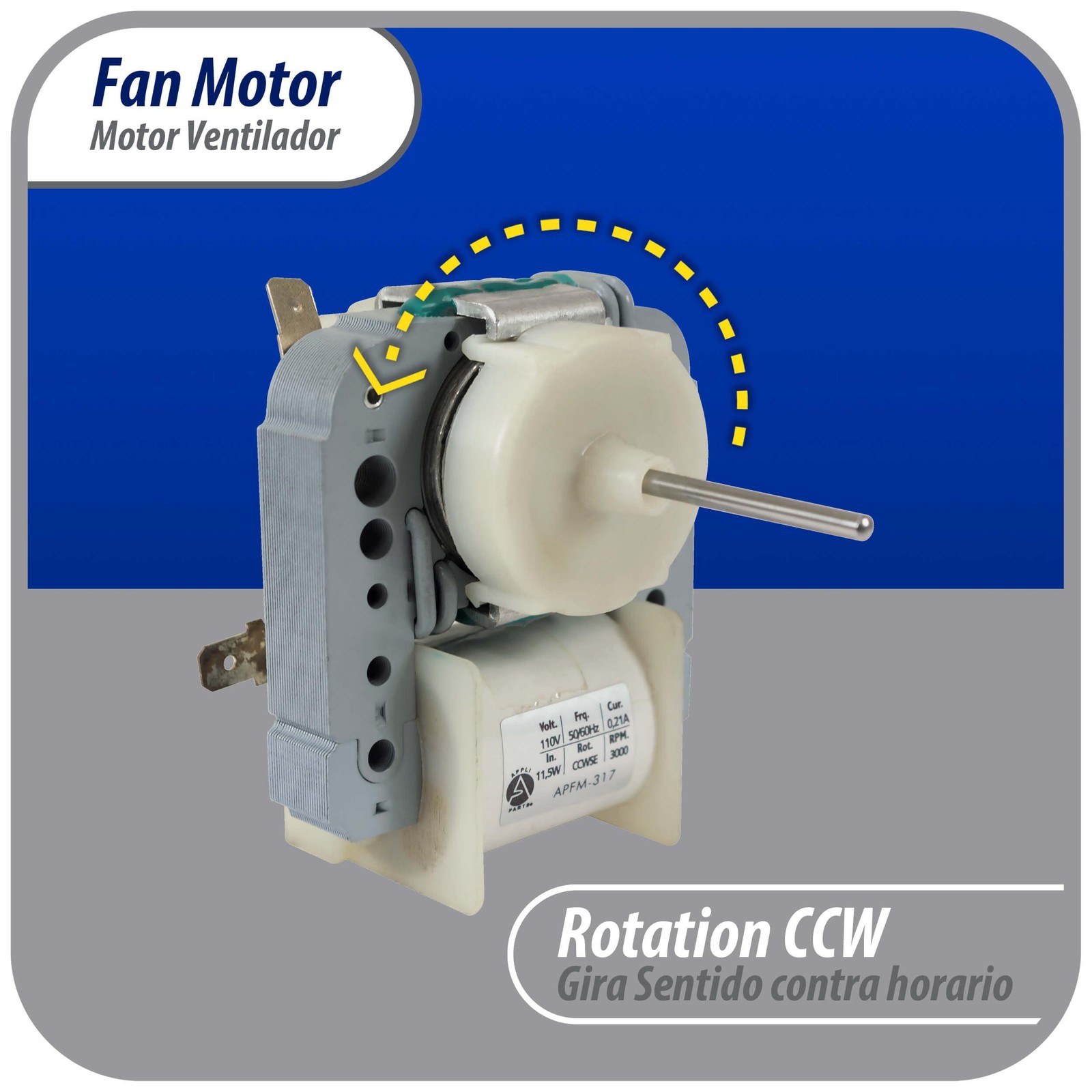 Appli Parts Evaporator Fan Motor replacement for original part numbers WR60X3034