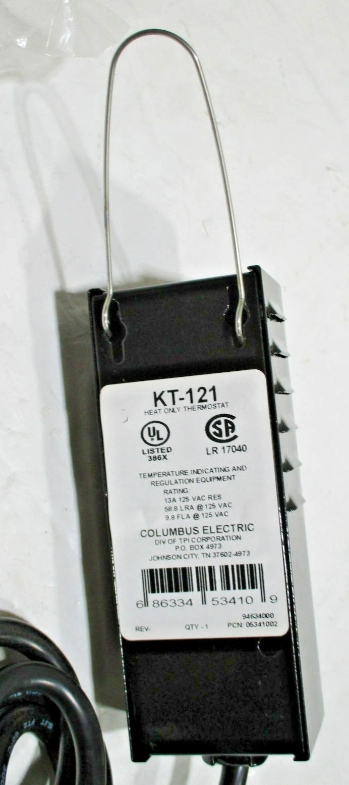 New COLUMBUS ELECTRIC MODEL KT-121 PORTABLE HEATING/COOLING THERMOSTAT in Box