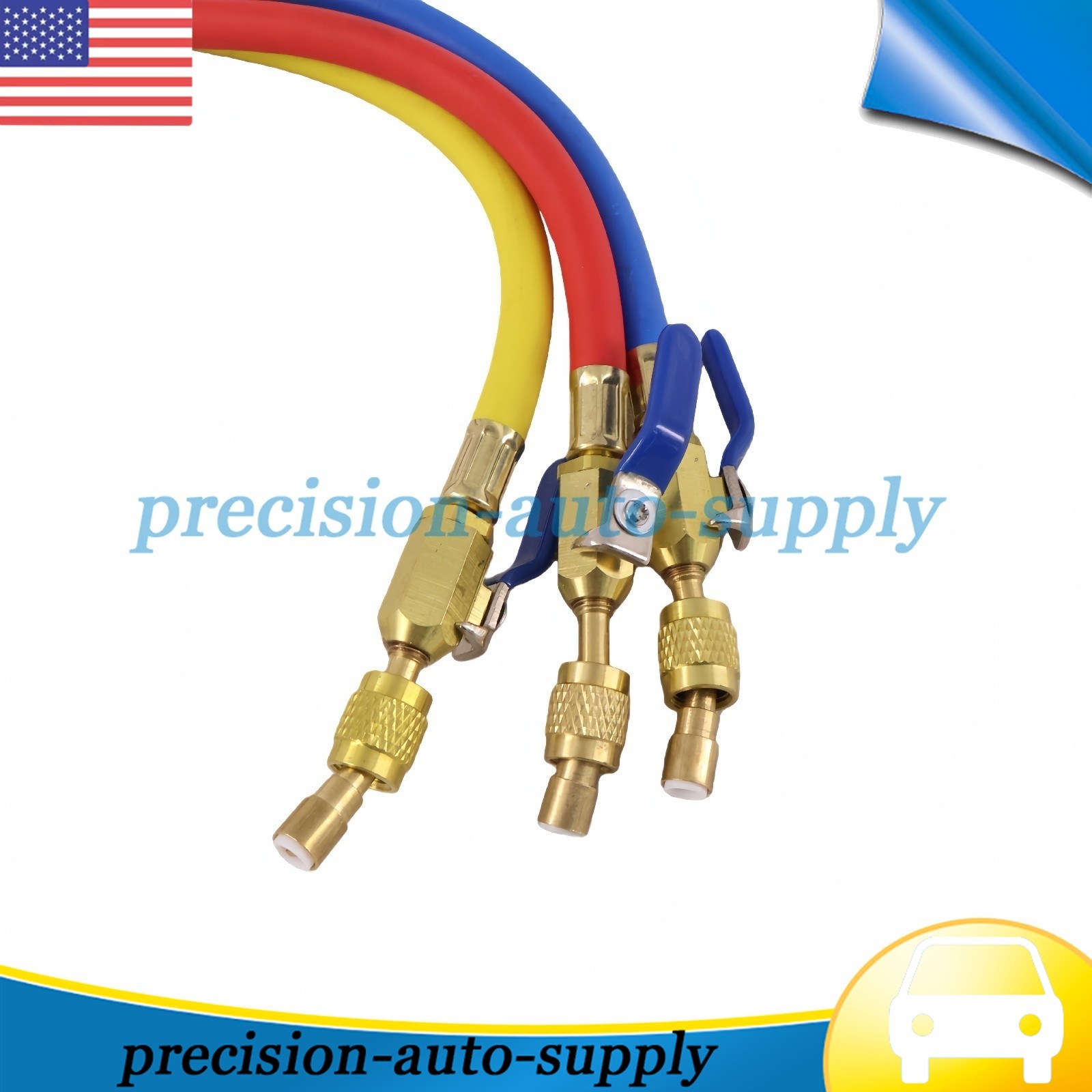 Fit For Plus II 72″ Charging Hose Set 1/4″ Compact Ball Valve 3 Pack
