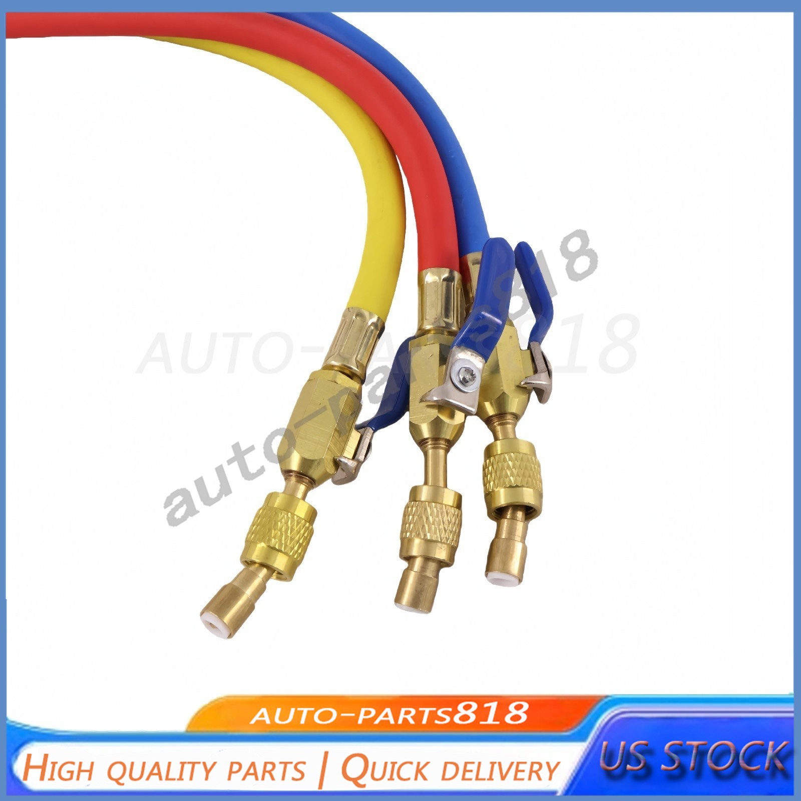 For R-410A Refrige 3Pack 29986 Plus II 1/4″ Hose with Compact Ball Valve 72″ US