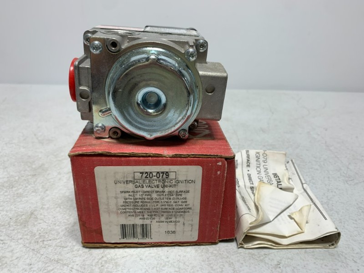 Robertshaw 720-079 Gas Valve 1/2″ Inlet 3/4″ Outlet 24VAC 150000 BTU/hr