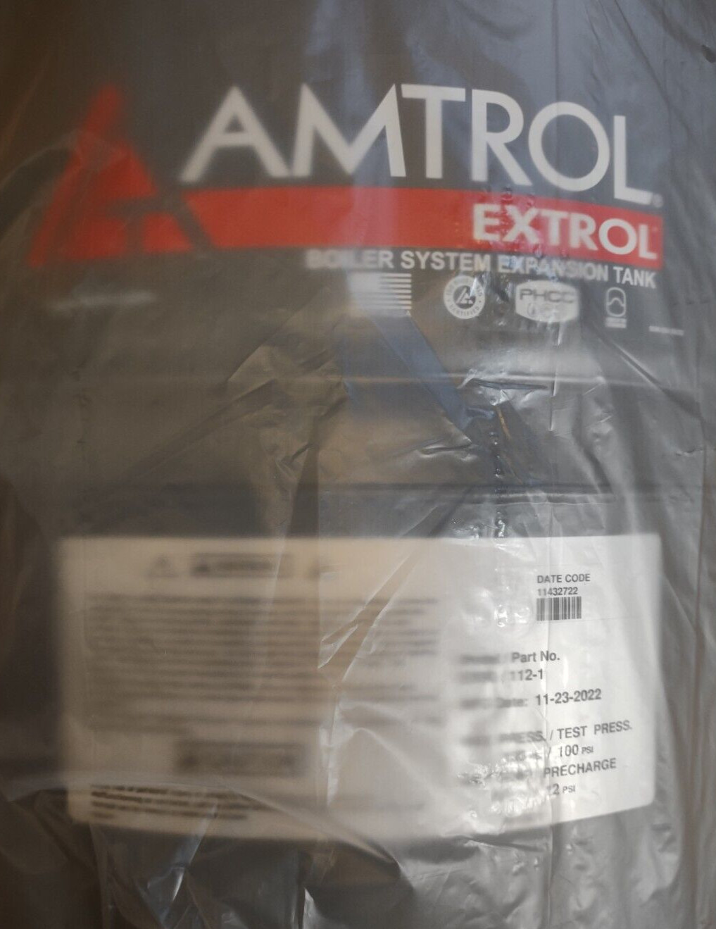 Amtrol Extrol EX-90 Boiler Expansion Tank, 14 Gallon Volume, #112-1 – SEE BELOW