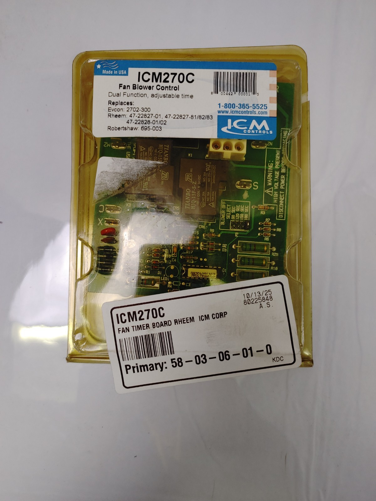 ICM 270C Fan Blower Control – Worn/Sun faded packaging